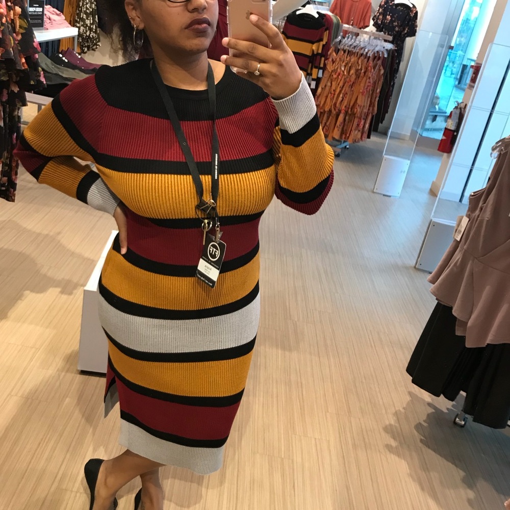 Striped sweater dress